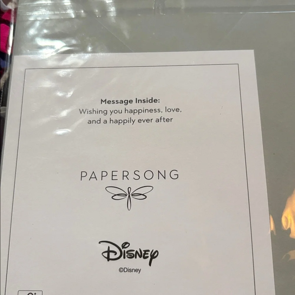🆕American Greetings-Papersong ‘Disney’ 3D Rhinestone Wedding Card